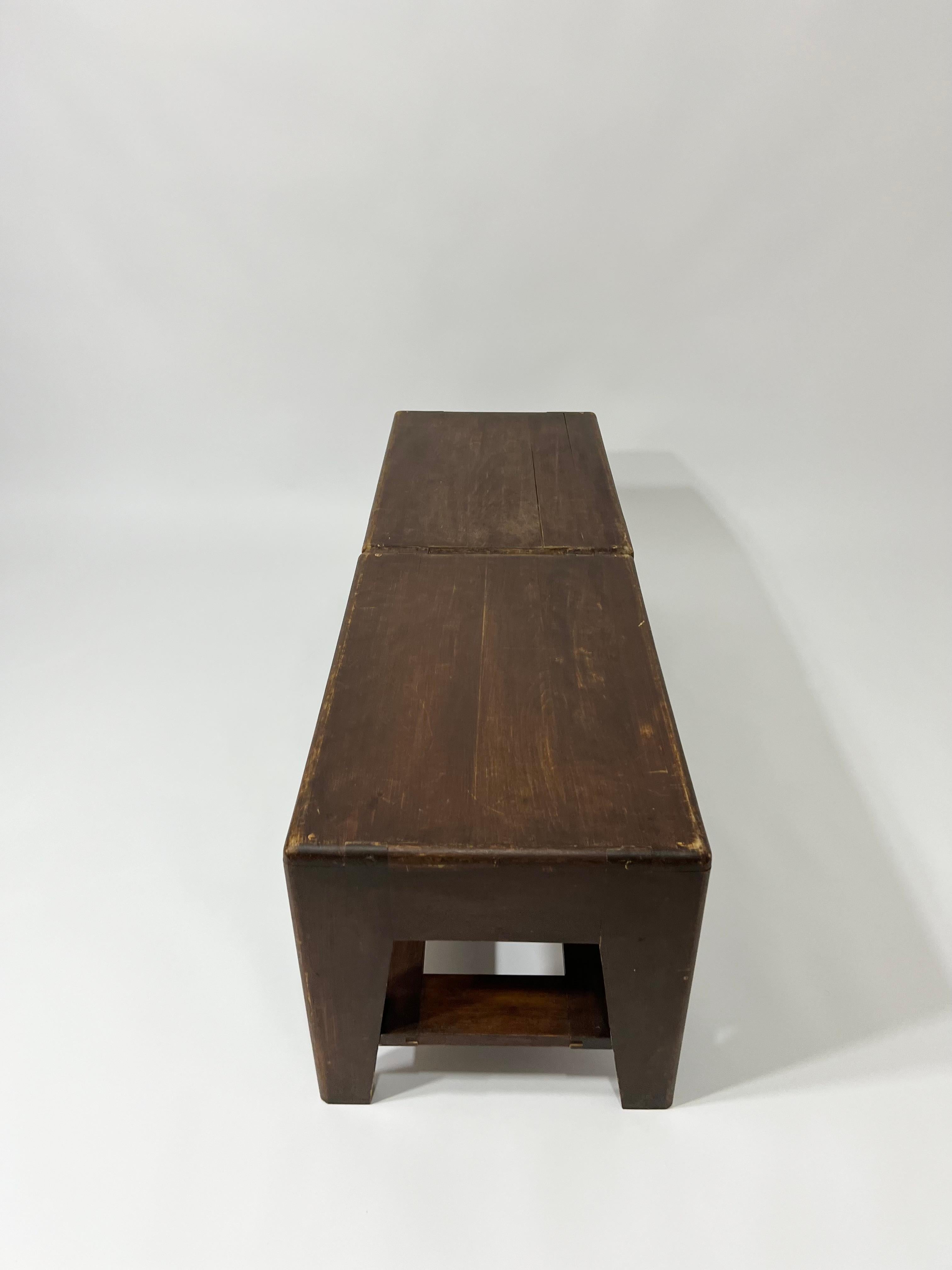 Paare großer Tabourets oder Banc en chêne massif, Frankreich, 1950 im Angebot 1