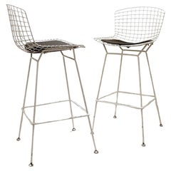 Vintage Paire de tabourets en fer Bertoia