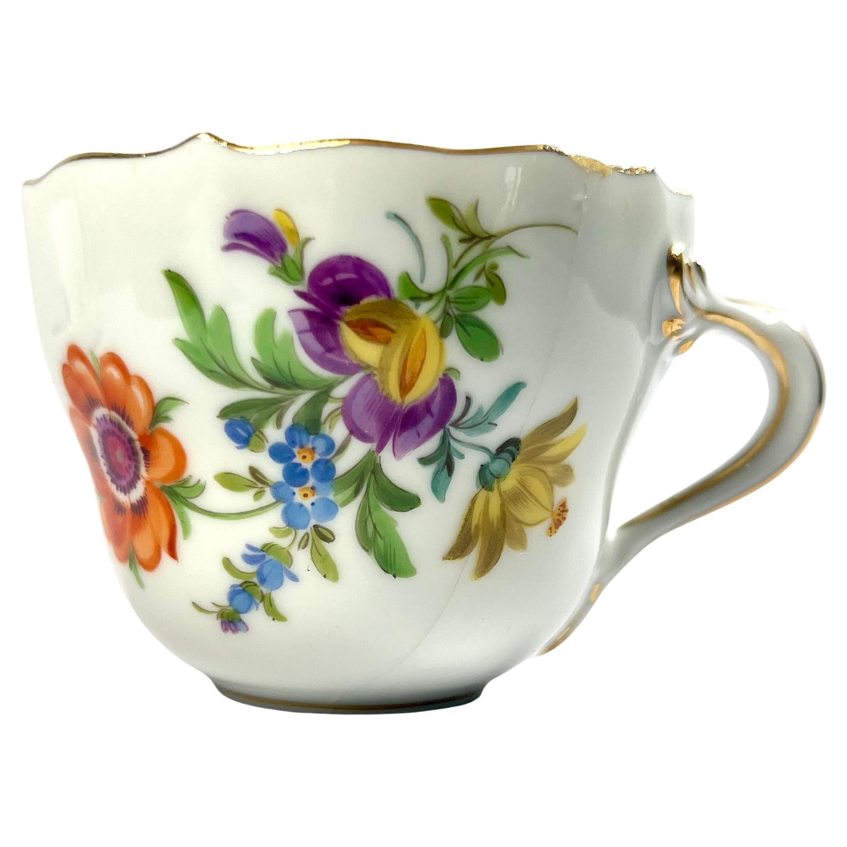 Paire de tasses et soucoupes Meissen en porcelaine - Début XXᵉ siècle en vente