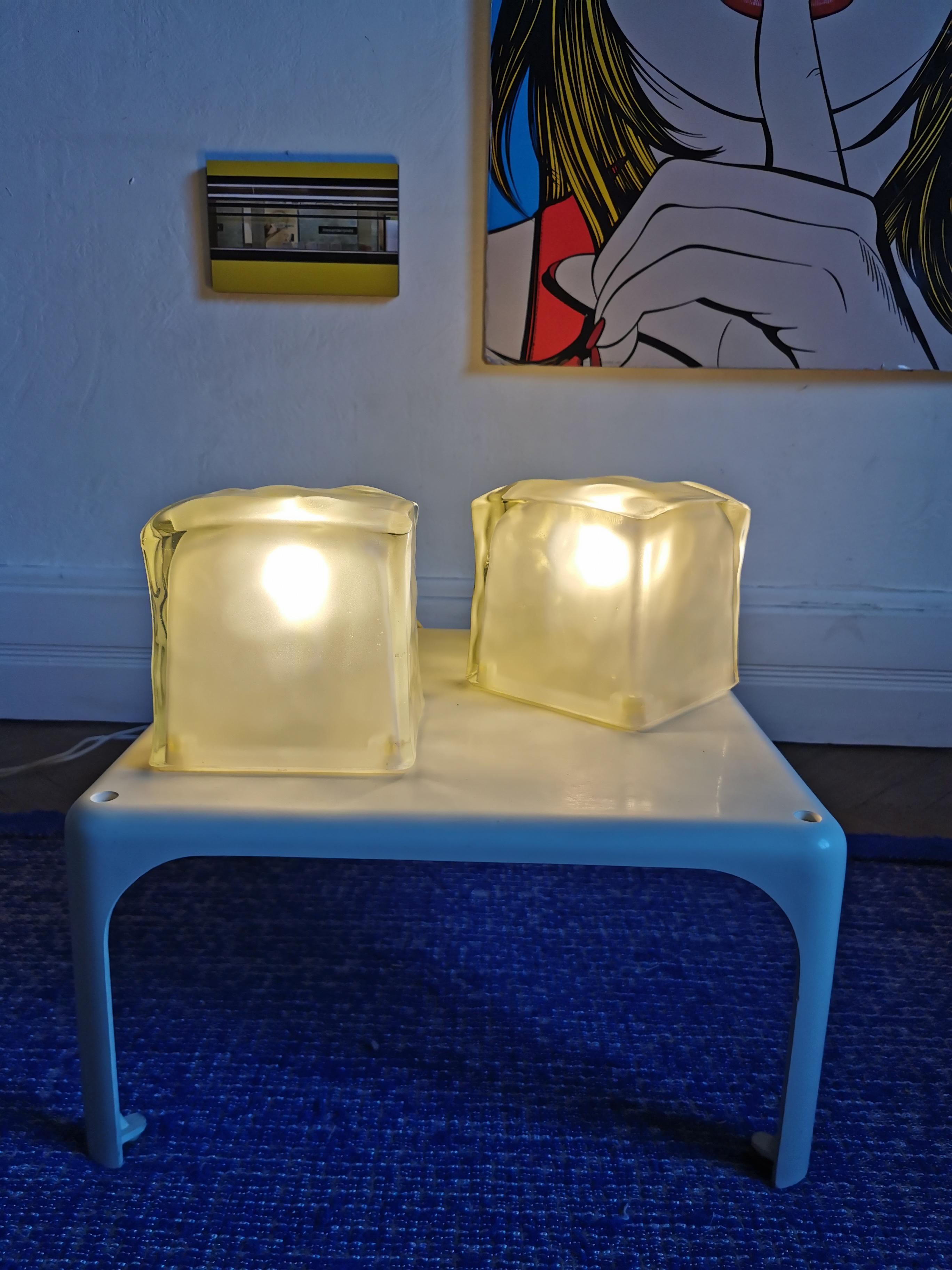 Mid-Century Modern Paire Lampes Glaçon Vintage IKEA IVIKEN For Sale