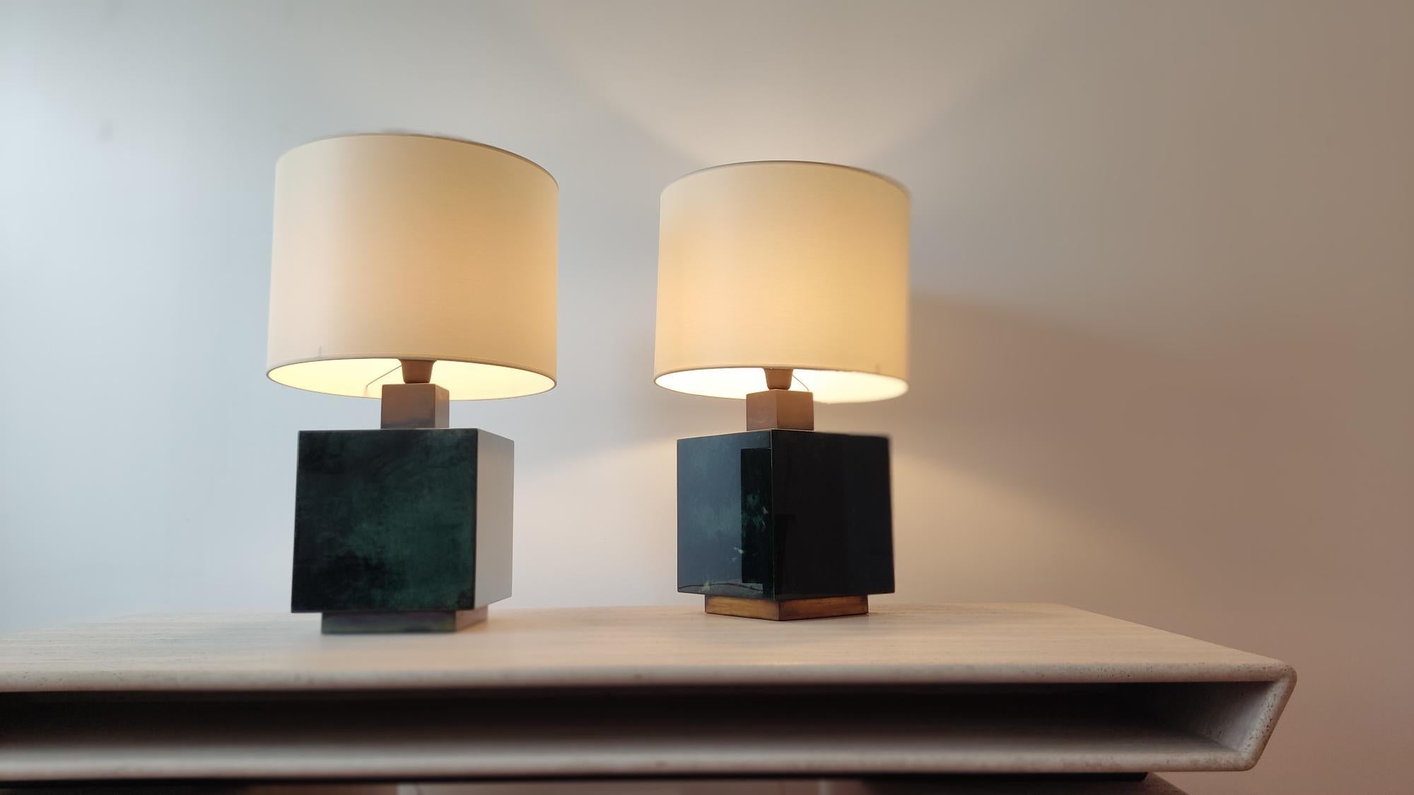 Paire of Aldo Tura lamps - Italy 1960s 3