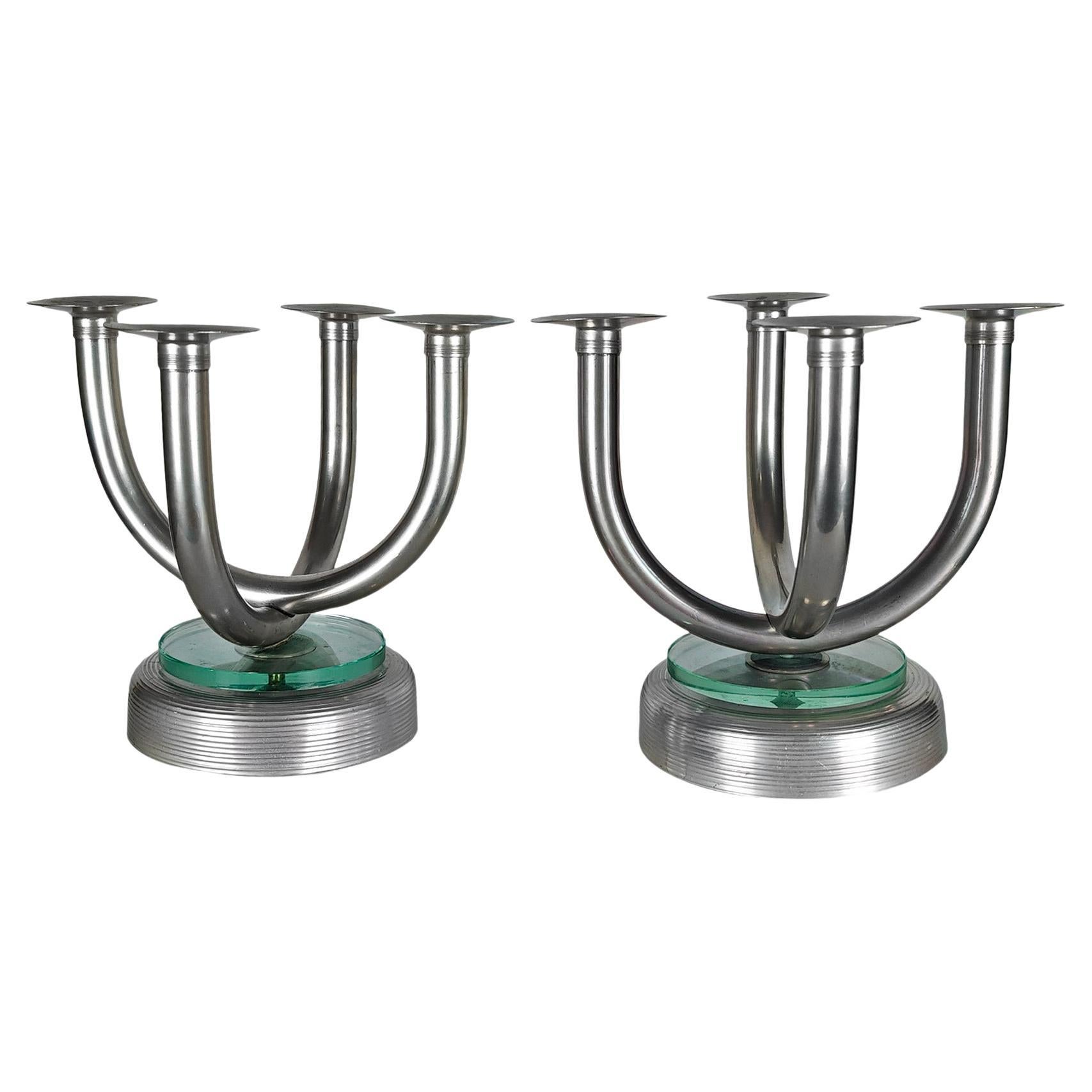 Paire of Art Deco candelabras - Switzerland 1930