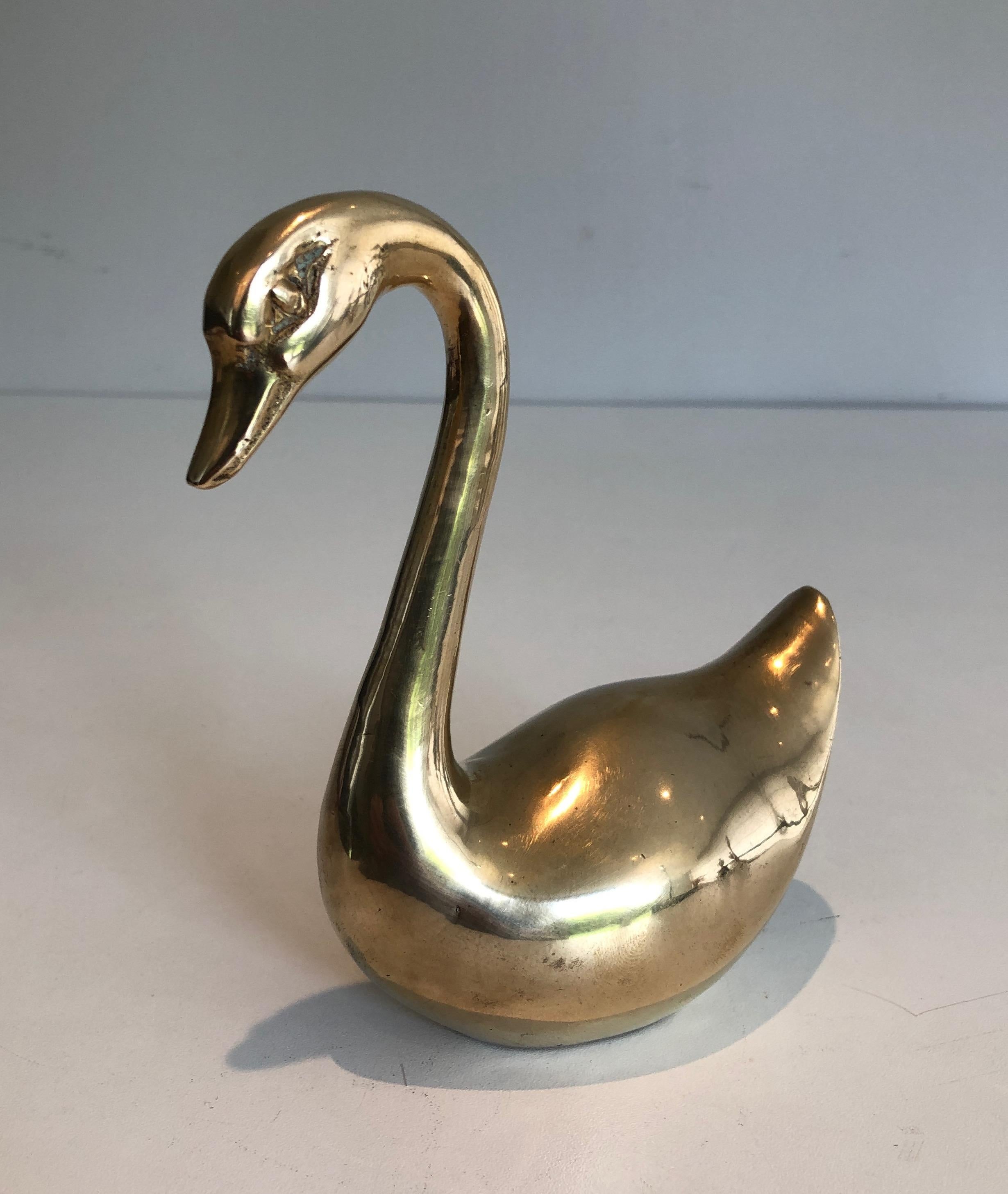 Paire of Brass Ducks, French, Circa 1970 For Sale 2