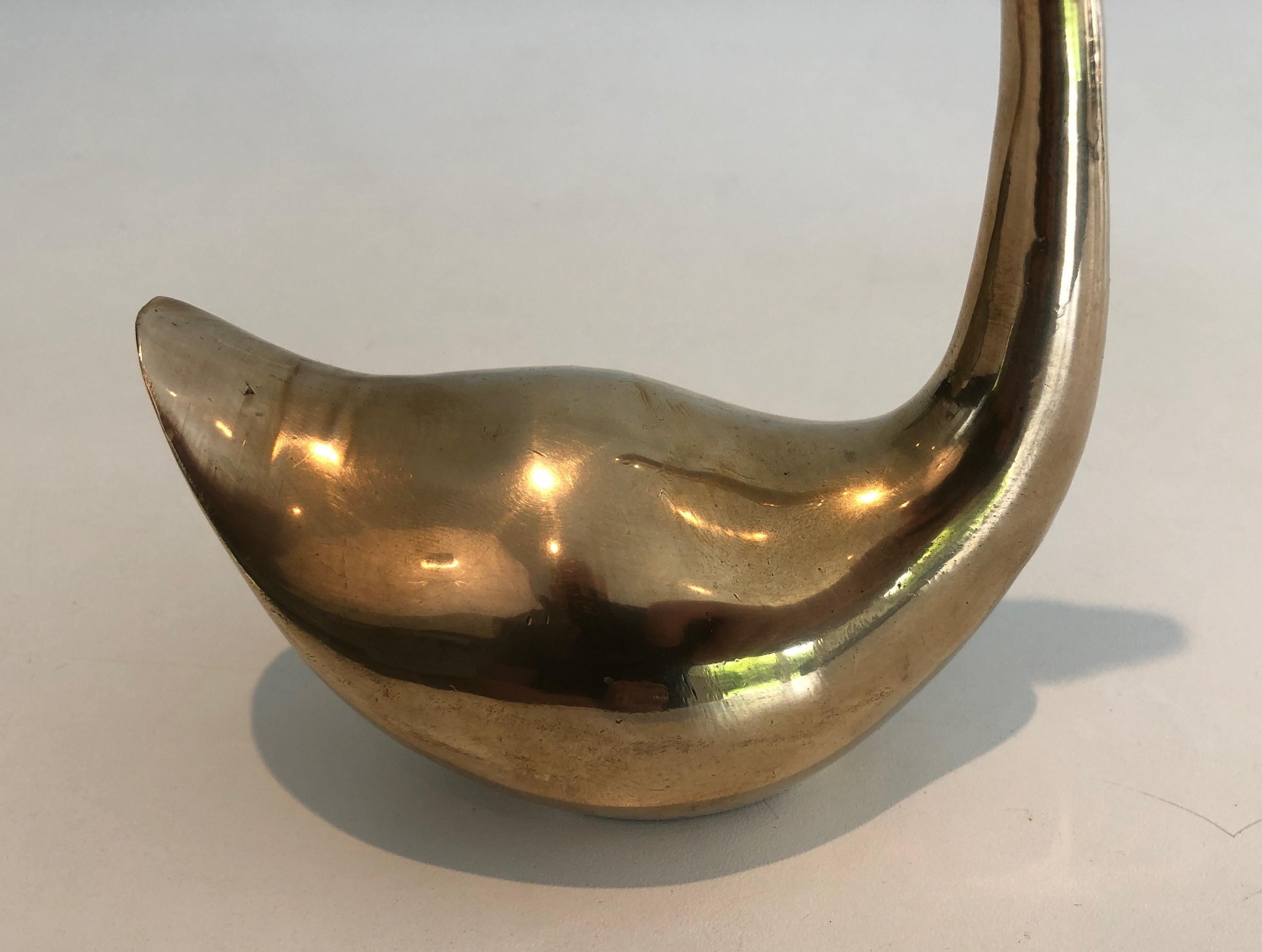 Late 20th Century Paire of Brass Ducks, French, Circa 1970 For Sale