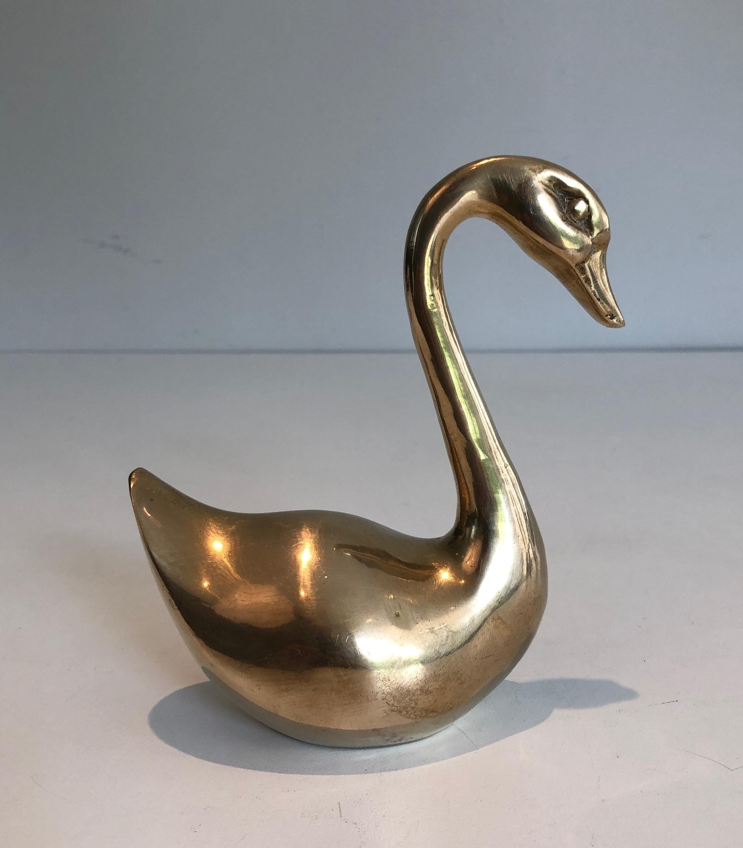 Paire of Brass Ducks, French, Circa 1970 For Sale 1