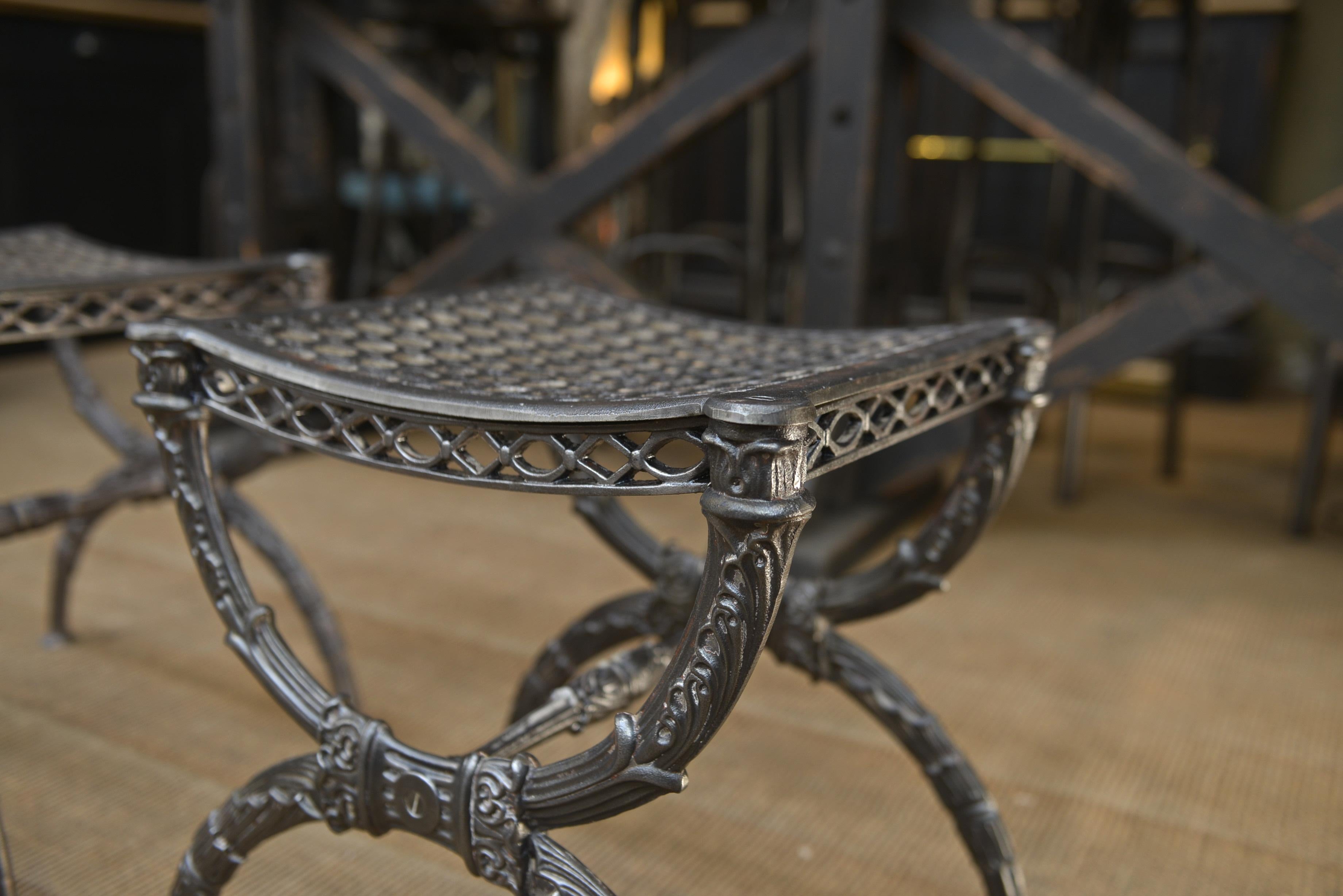 Paire of Cast Iron Stools France, circa 1900 For Sale 6