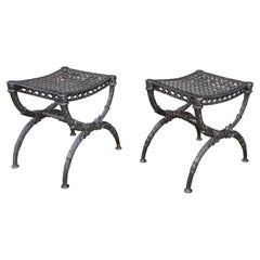 Antique Paire of Cast Iron Stools France, circa 1900