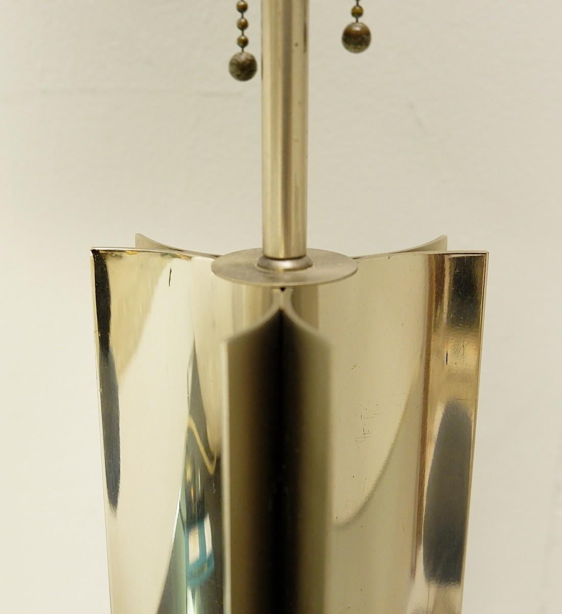 European Pair of Chrome Table Lamps For Sale