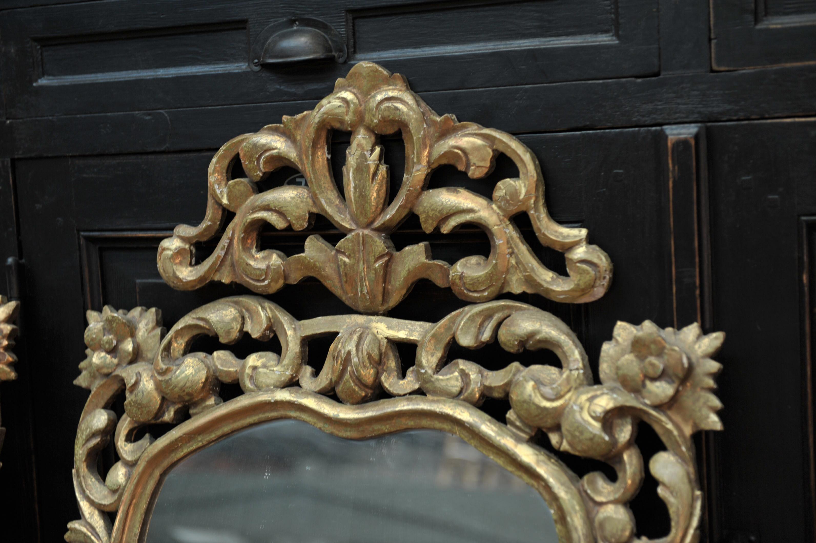 Pair of Louis XV Style Gilt Mirrors For Sale 4