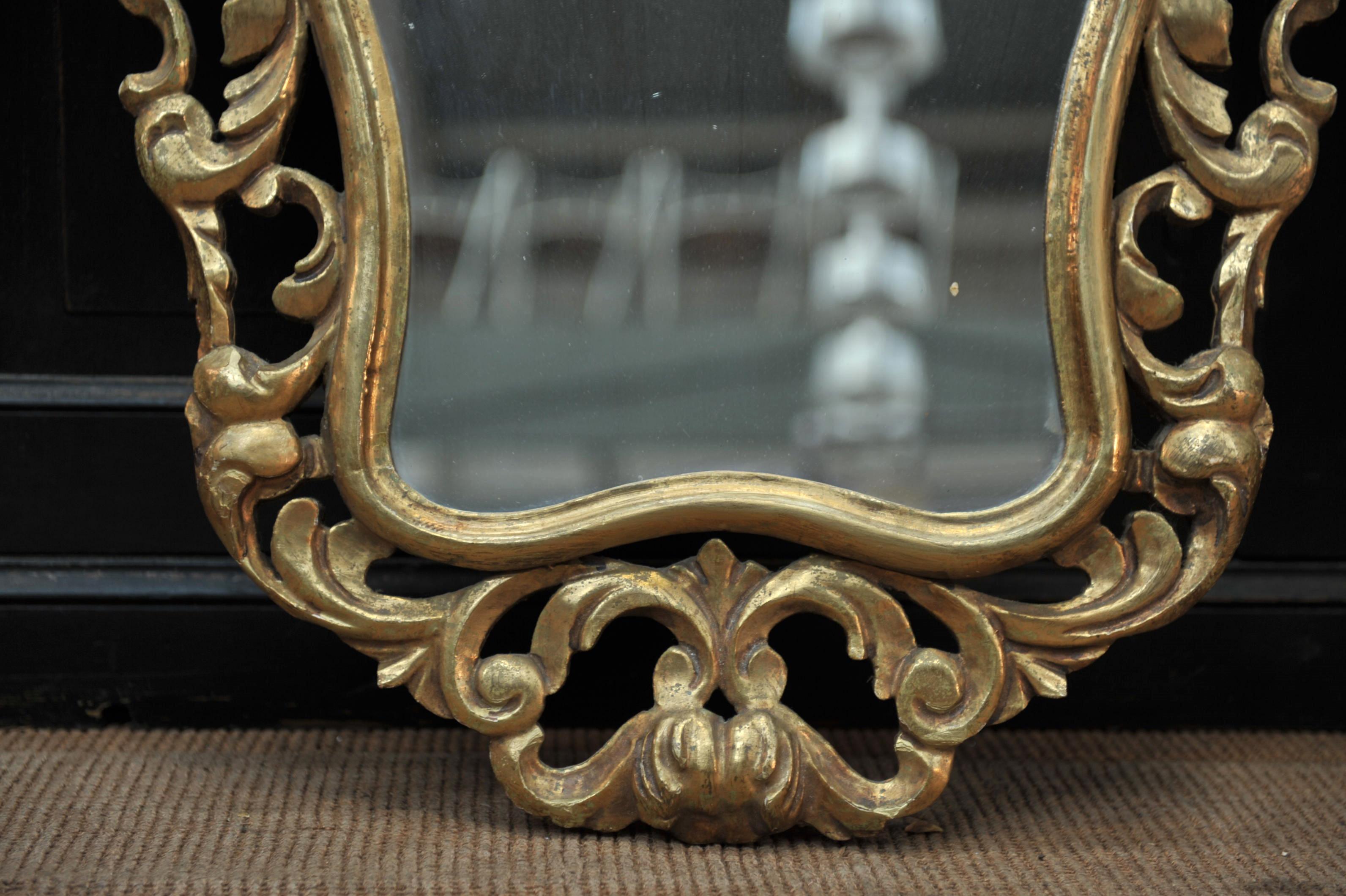 Pair of Louis XV Style Gilt Mirrors For Sale 1