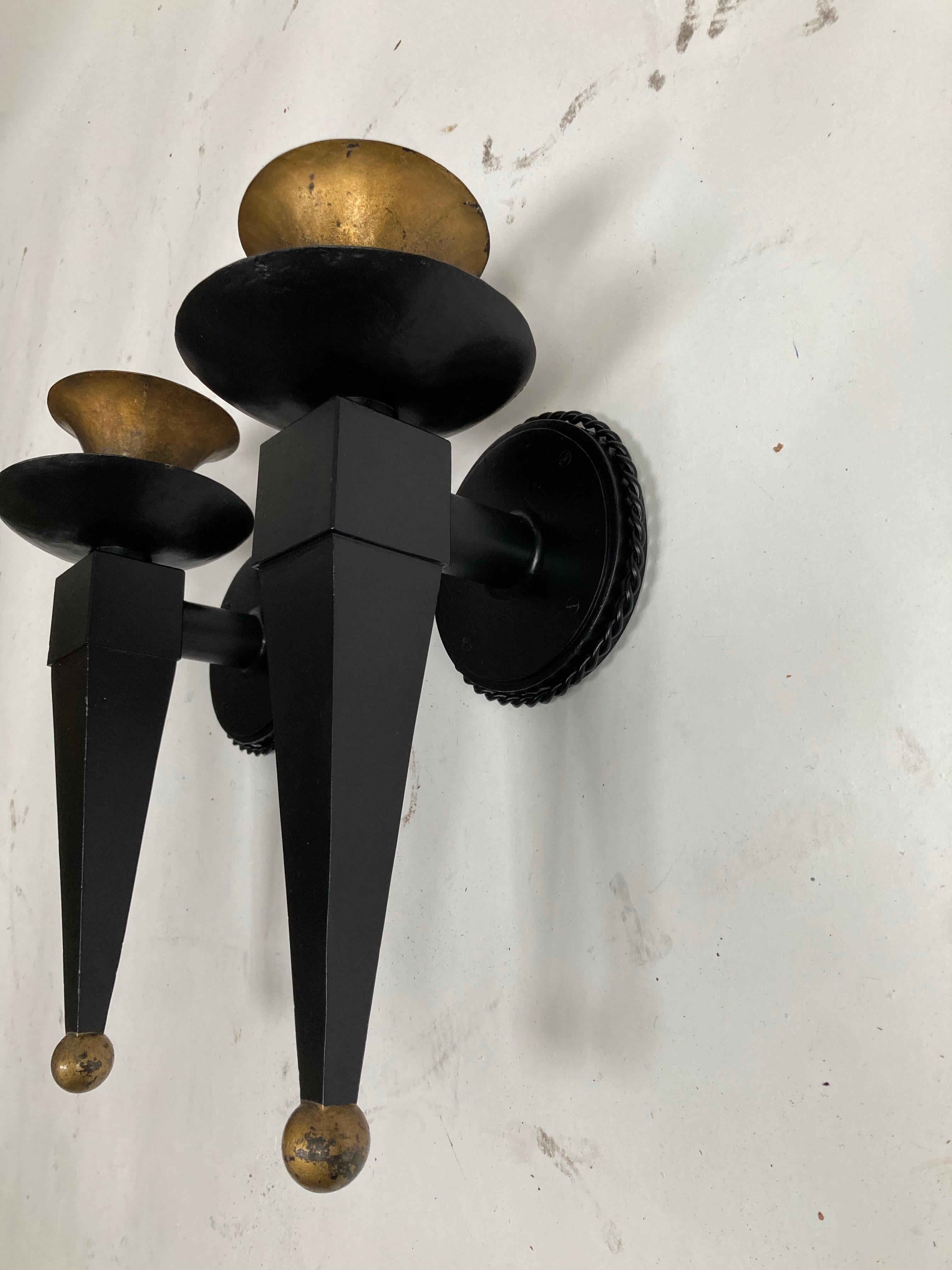 Mid-20th Century Paire of Sconces Attributed to Gilbert Poillerat