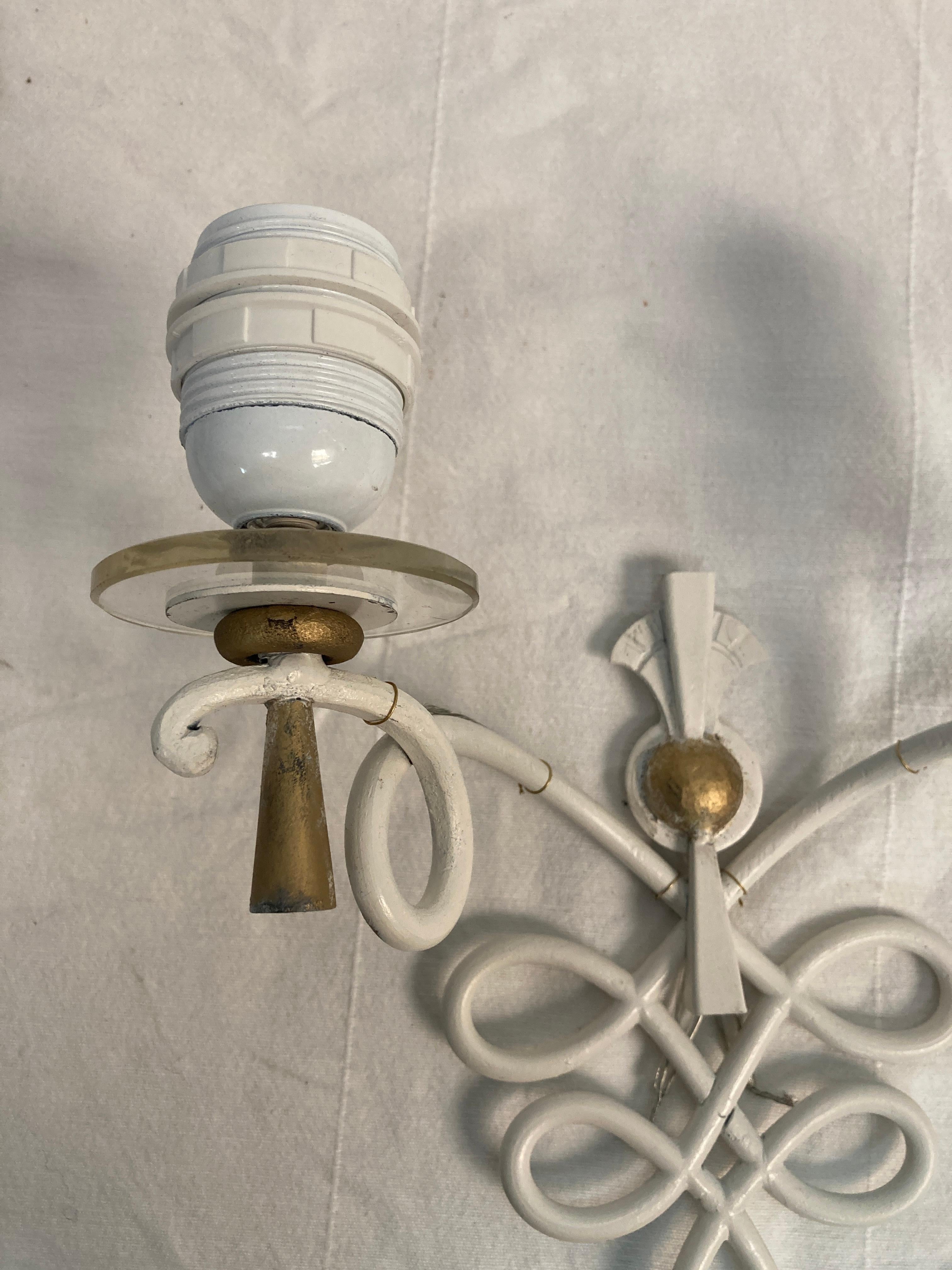 French Paire of Sconces by René Drouet For Sale
