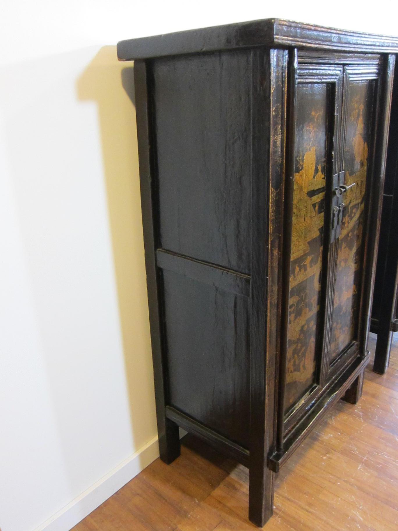 Paired 19th Century Wedding Cabinets For Sale 1