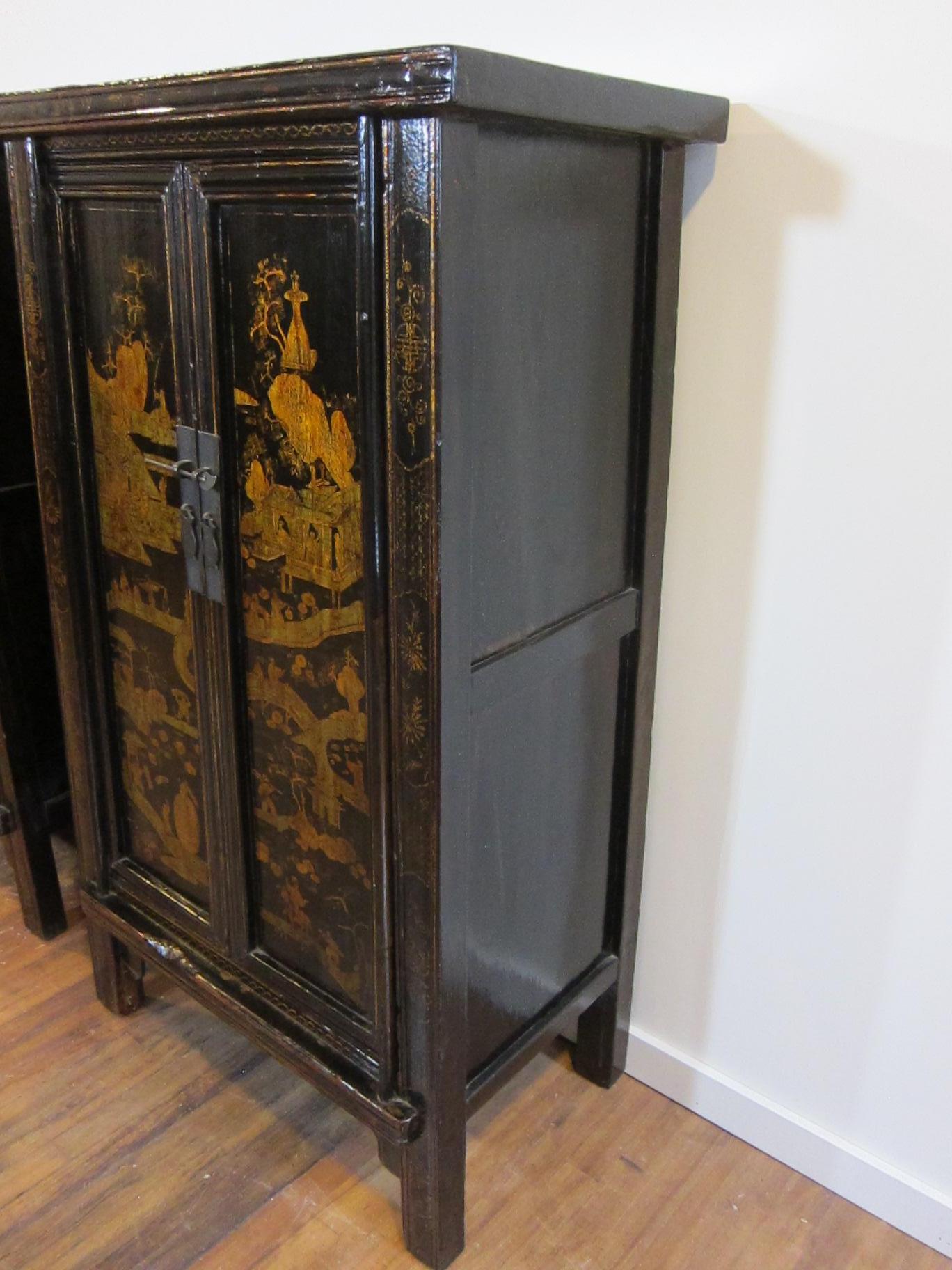 Paired 19th Century Wedding Cabinets For Sale 2