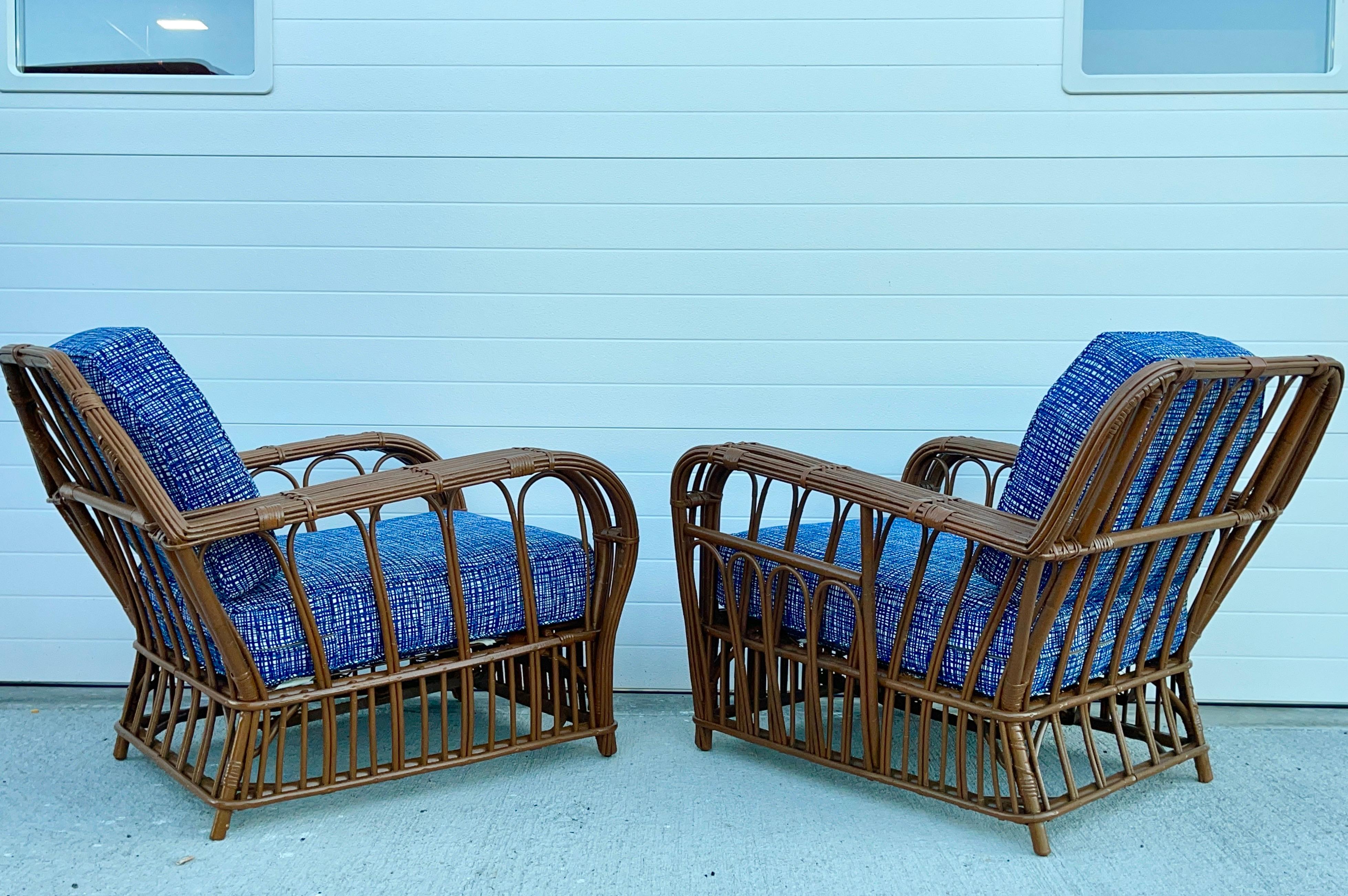 Gepaarte amerikanische Art Deco Sticks Reed Stühle im Angebot 4