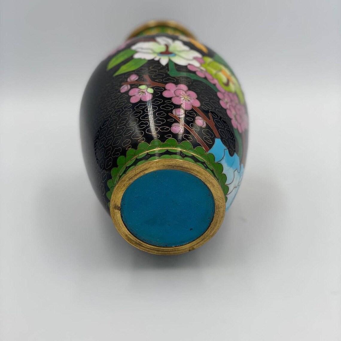 Chinoiserie Paired Chinese Vases Cloisonne, 1960s For Sale