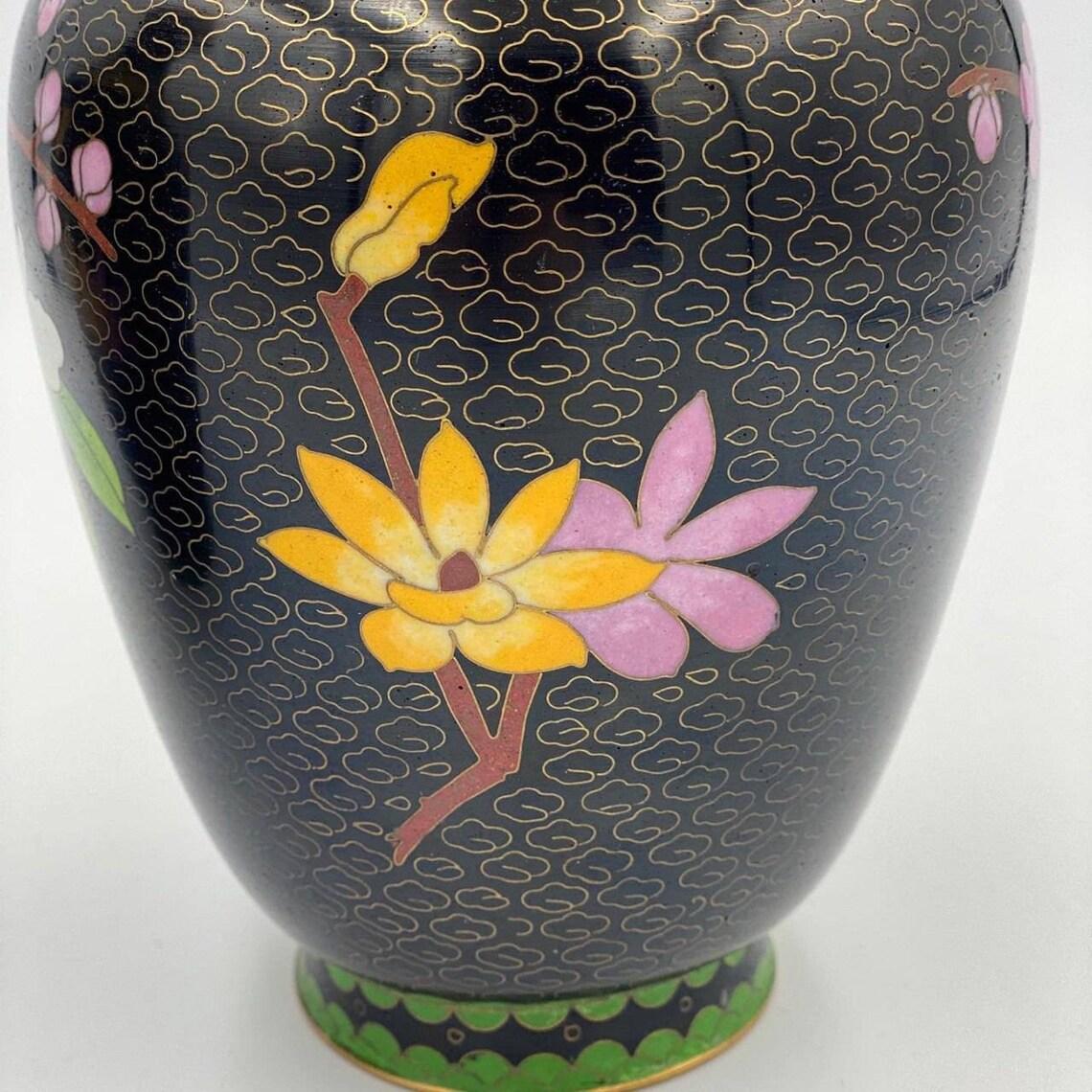 Metal Paired Chinese Vases Cloisonne, 1960s For Sale