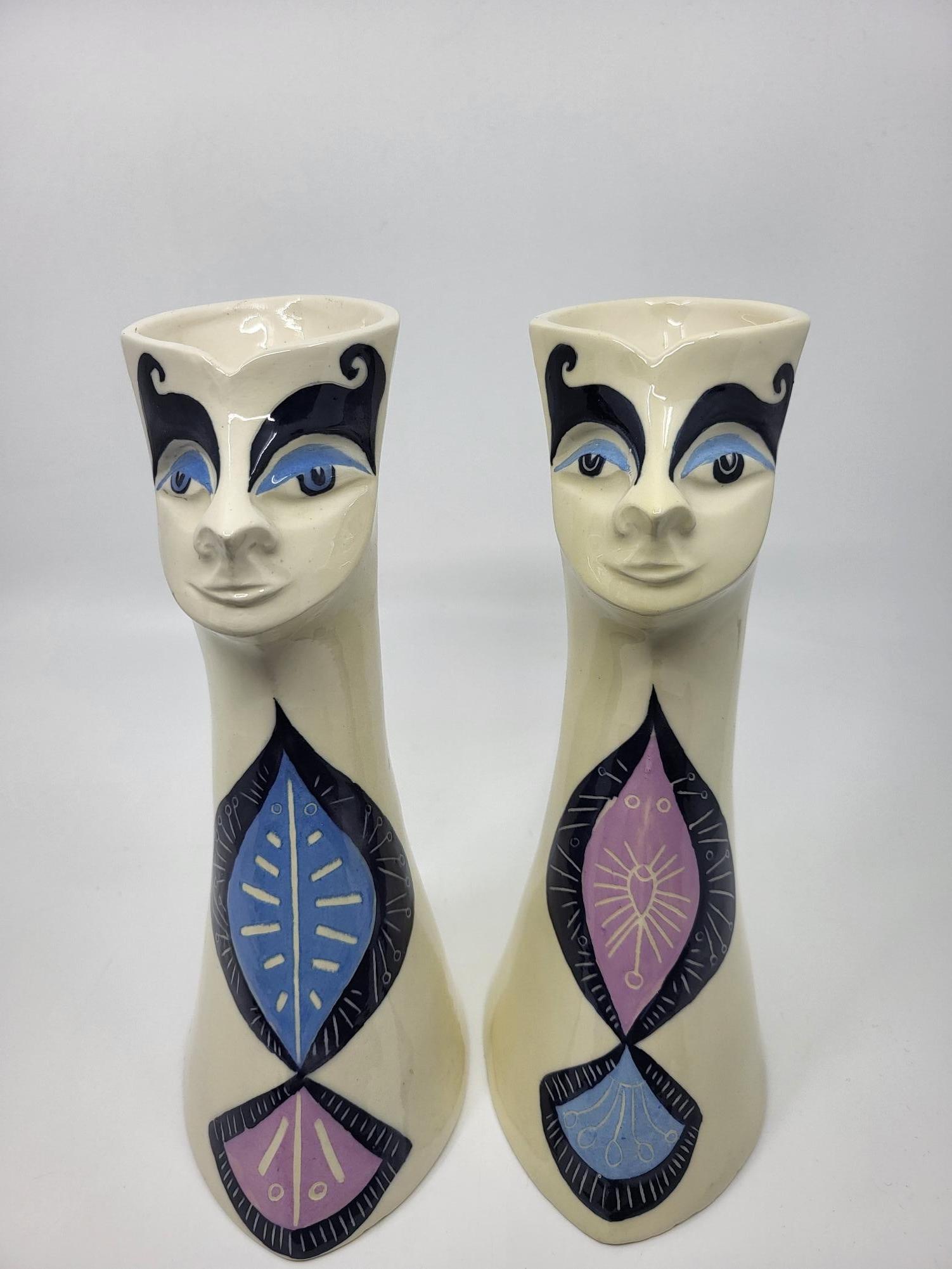 Paires de Vases Anthropomorphe Gabrielle Mackiewicz en céramique Francaise in vendita 4