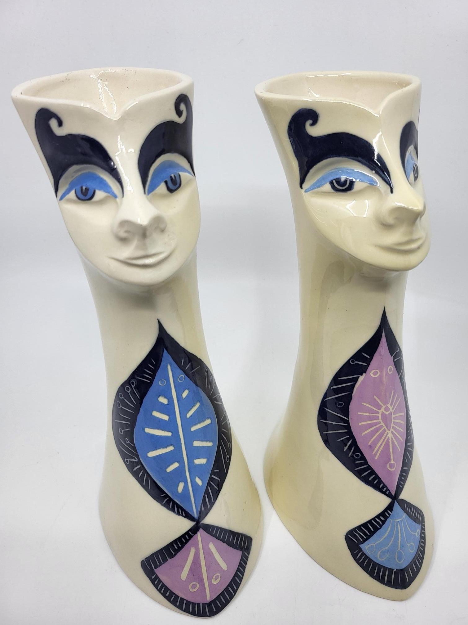 Paires de Vases Anthropomorphe Gabrielle Mackiewicz en céramique Francaise in vendita 5