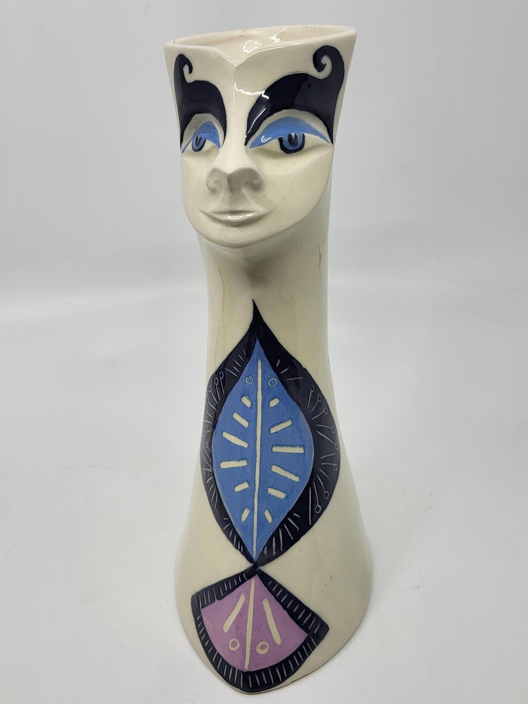 Smaltato Paires de Vases Anthropomorphe Gabrielle Mackiewicz en céramique Francaise in vendita