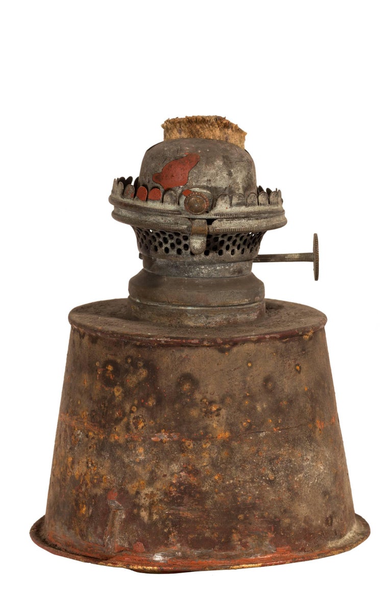 Pair of 19th Century Ship / Nautical Oil Lamps with Red Globes