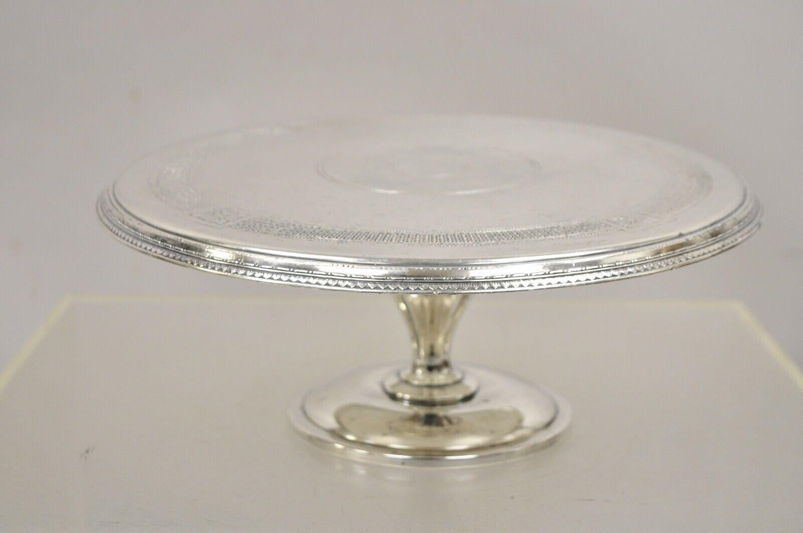 Pairpoint Antique Edwardian Silver Plated Pedestal Base Cake Stand Platter Plate 7