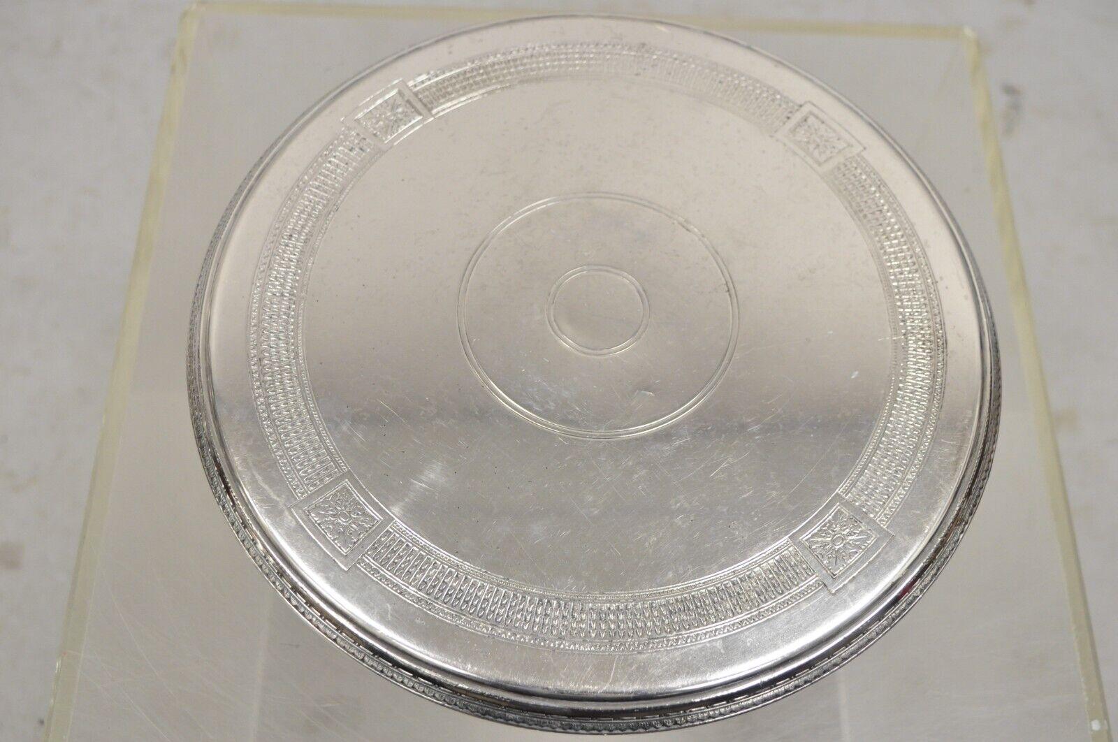 Early 20th Century Pairpoint Antique Edwardian Silver Plated Pedestal Base Cake Stand Platter Plate