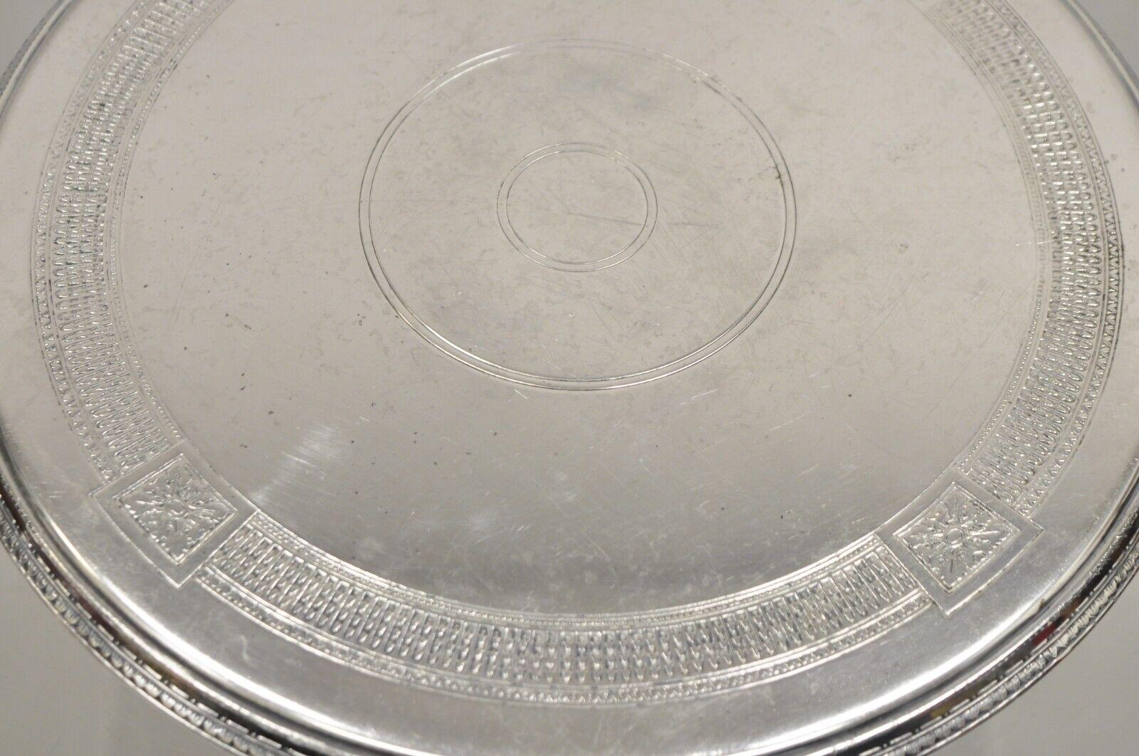 Pairpoint Antique Edwardian Silver Plated Pedestal Base Cake Stand Platter Plate 2
