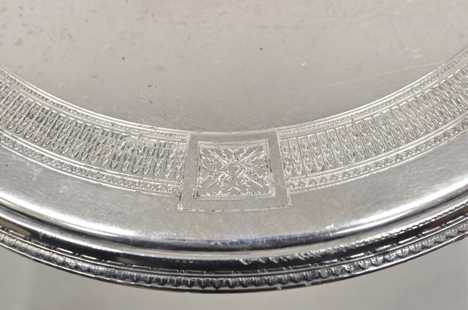 Pairpoint Antique Edwardian Silver Plated Pedestal Base Cake Stand Platter Plate 3