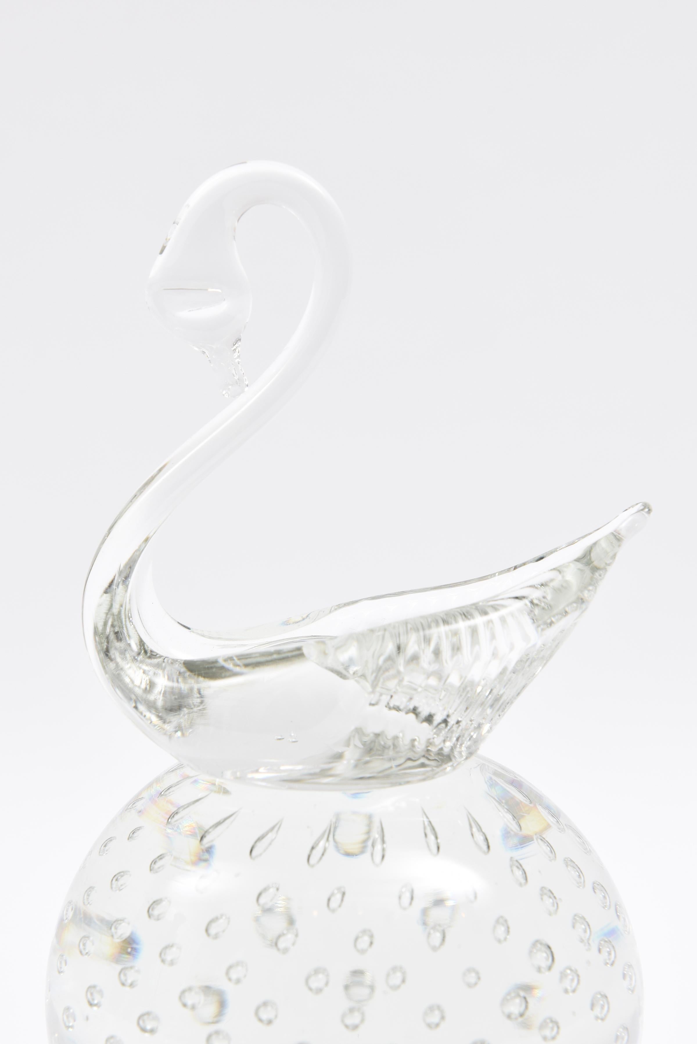 glass blown swan