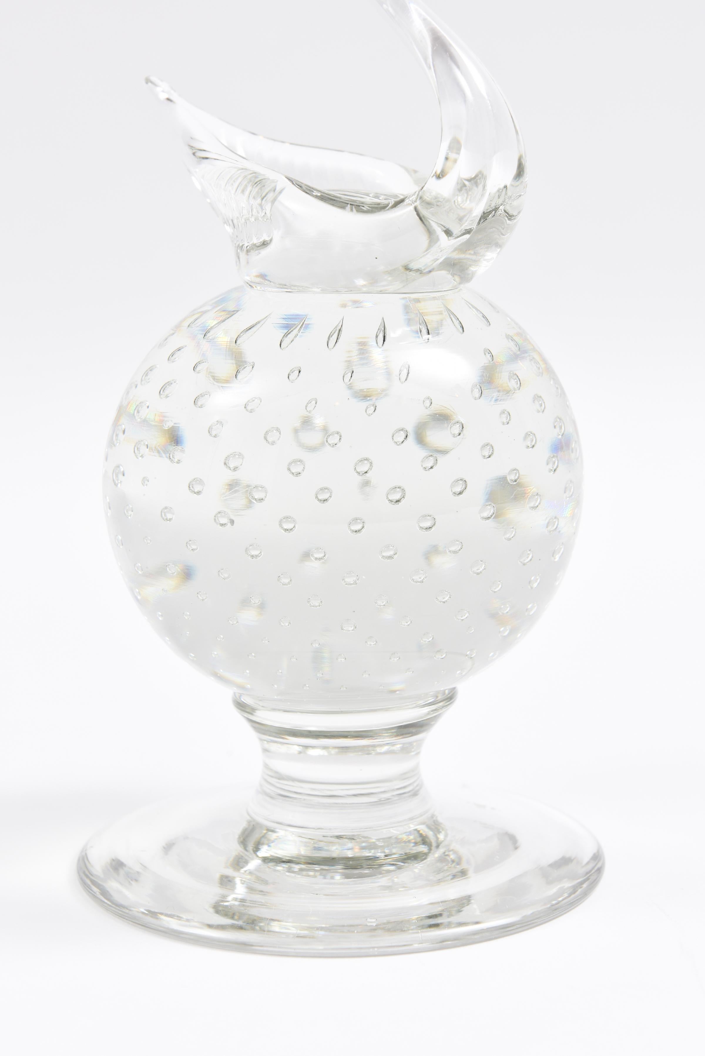 American Pairpoint Blown Glass Paperweight, Figural Swan Motif, Vintage, circa 1950s For Sale