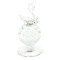 Pairpoint Blown Glass Paperweight, Figural Swan Motif, Vintage, circa 1950s
