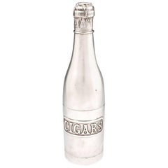 Pairpoint Bros Art Deco Silver Plate Champagne Bottle Humidor