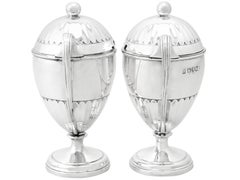 Pairpoint Brothers Antique Pair of Sterling Silver Preserve Pots