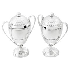 Pairpoint Brothers Antica coppia di vasi da conserva in argento sterling