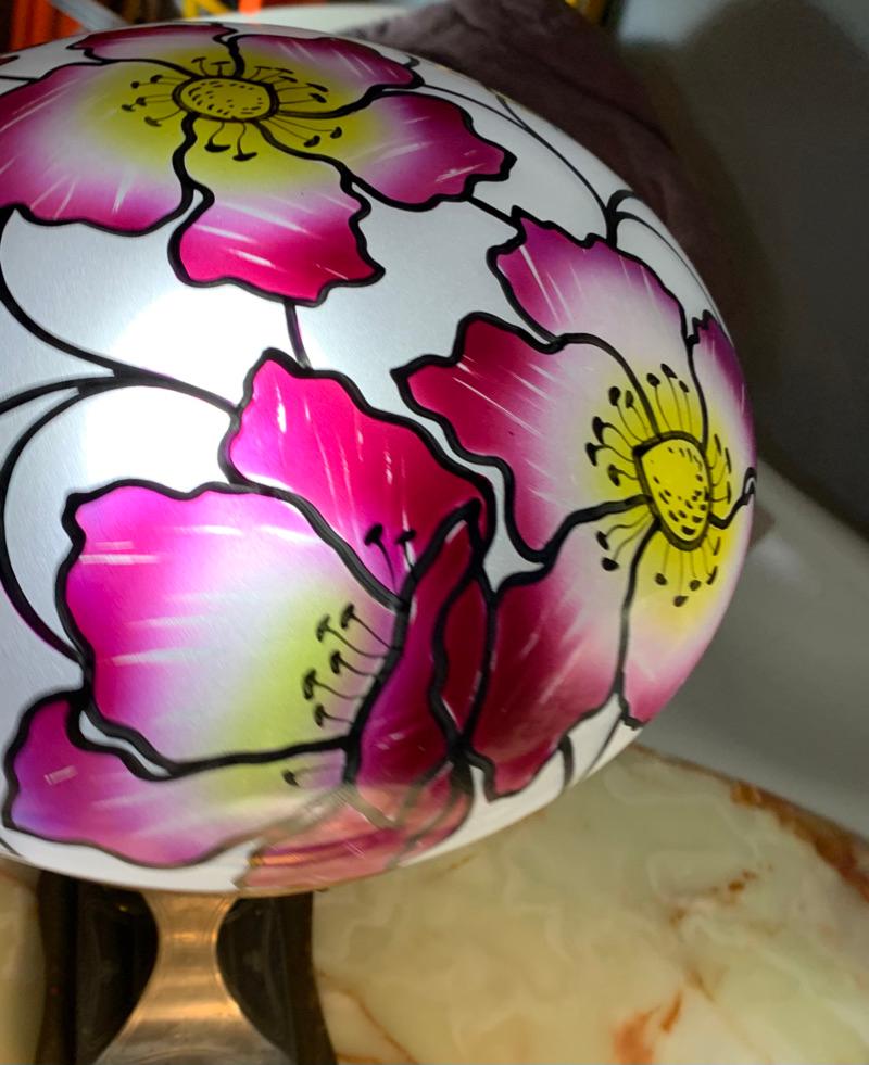 Pairpoint Glass Co. Poppy Flower Stained Glass Table Lamp, Vienna Shade, 1920 For Sale 5