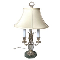 Pairpoint Silvered Bronze Three Arm Table Lamp W/ Marble Base Early 20th century