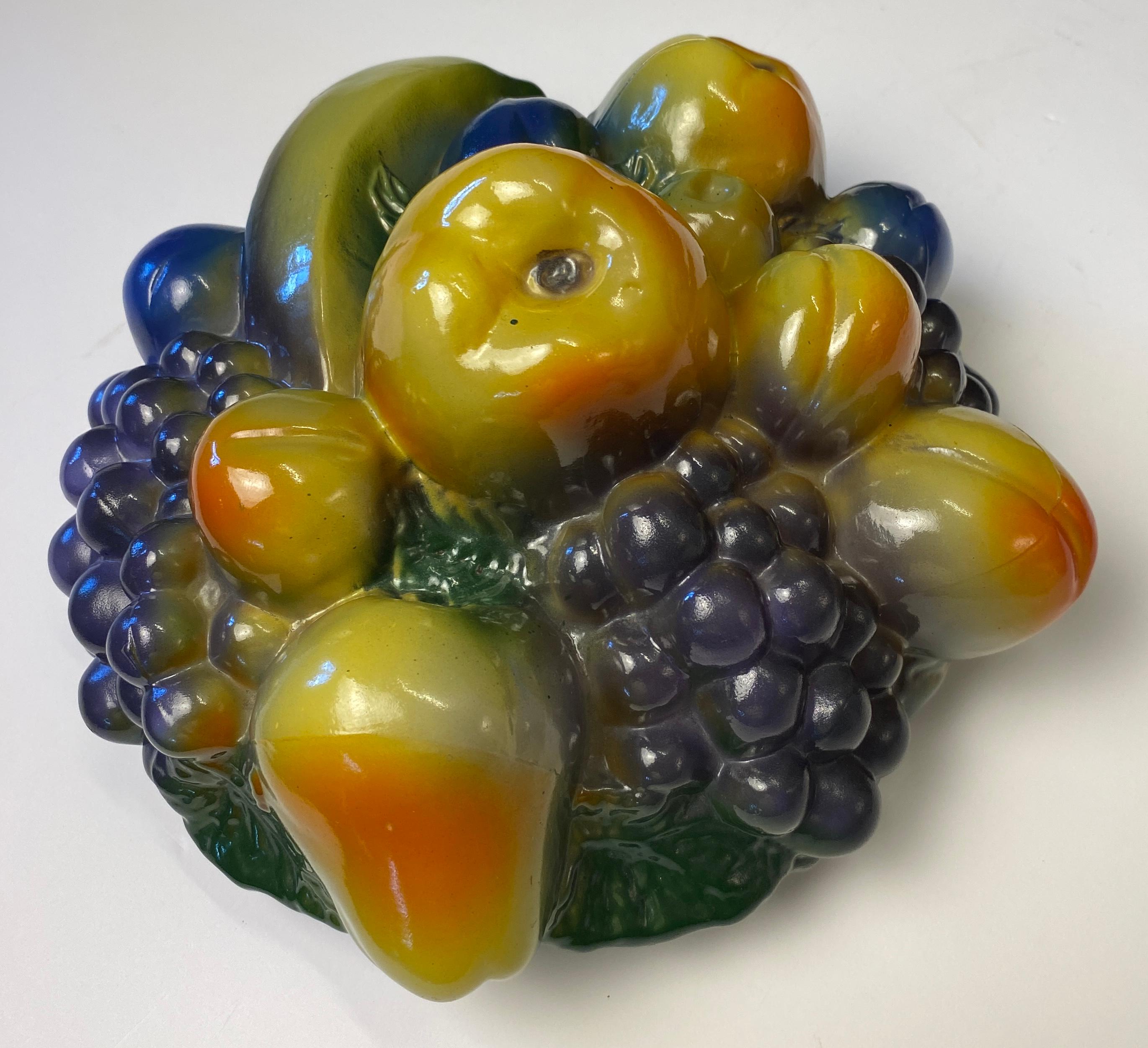 Pairpoint Style Table Lamp, Czech Art Deco Fruit Basket Lamp For Sale 1