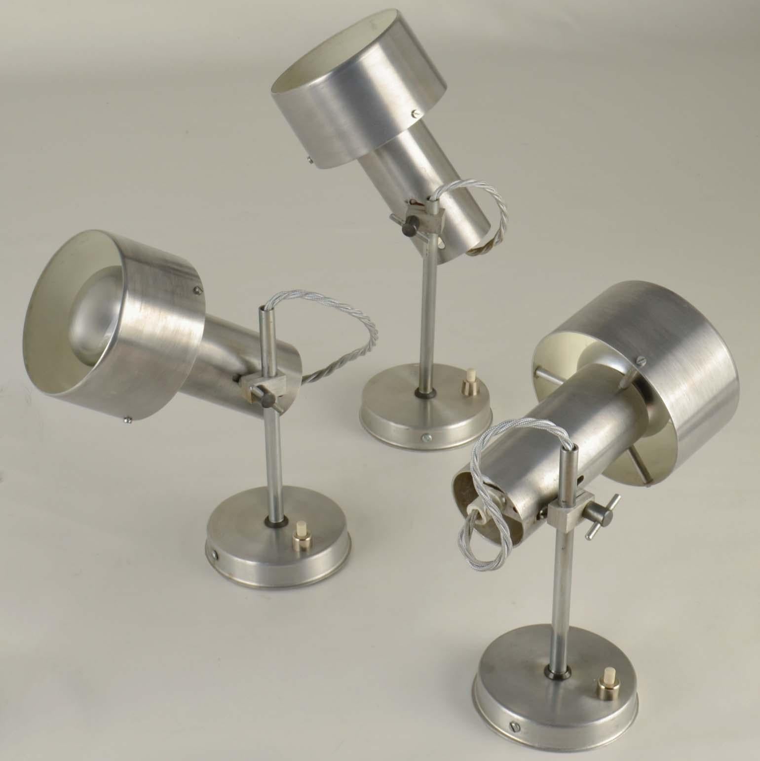 Pairs of 1960s Aluminium Spot Lights by Prova, Italy For Sale at 1stDibs