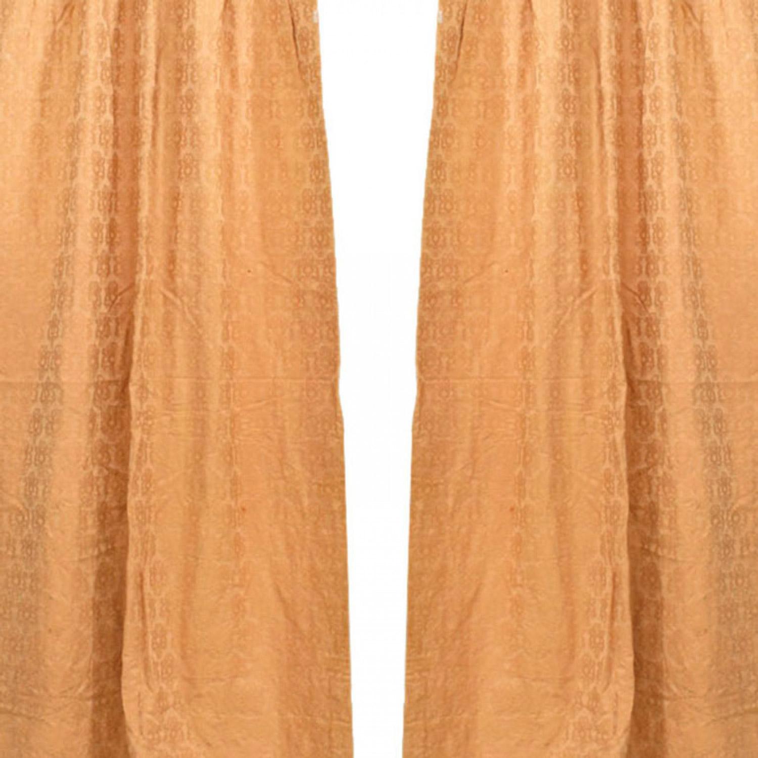 Pares de cortinas de brocado de seda rosa de estilo victoriano inglés Británico en venta