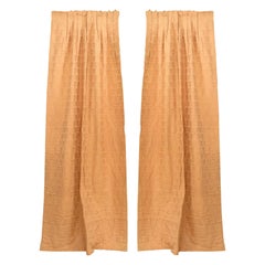 Pairs of English Victorian Style Pink Silk Brocade Drapes