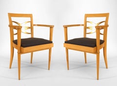 Paire de fauteuils français en sycomore des années 1940, attribués à Batistin Spade