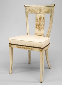 Set of 4 Italian Neo-Classic Floral Side Chairs