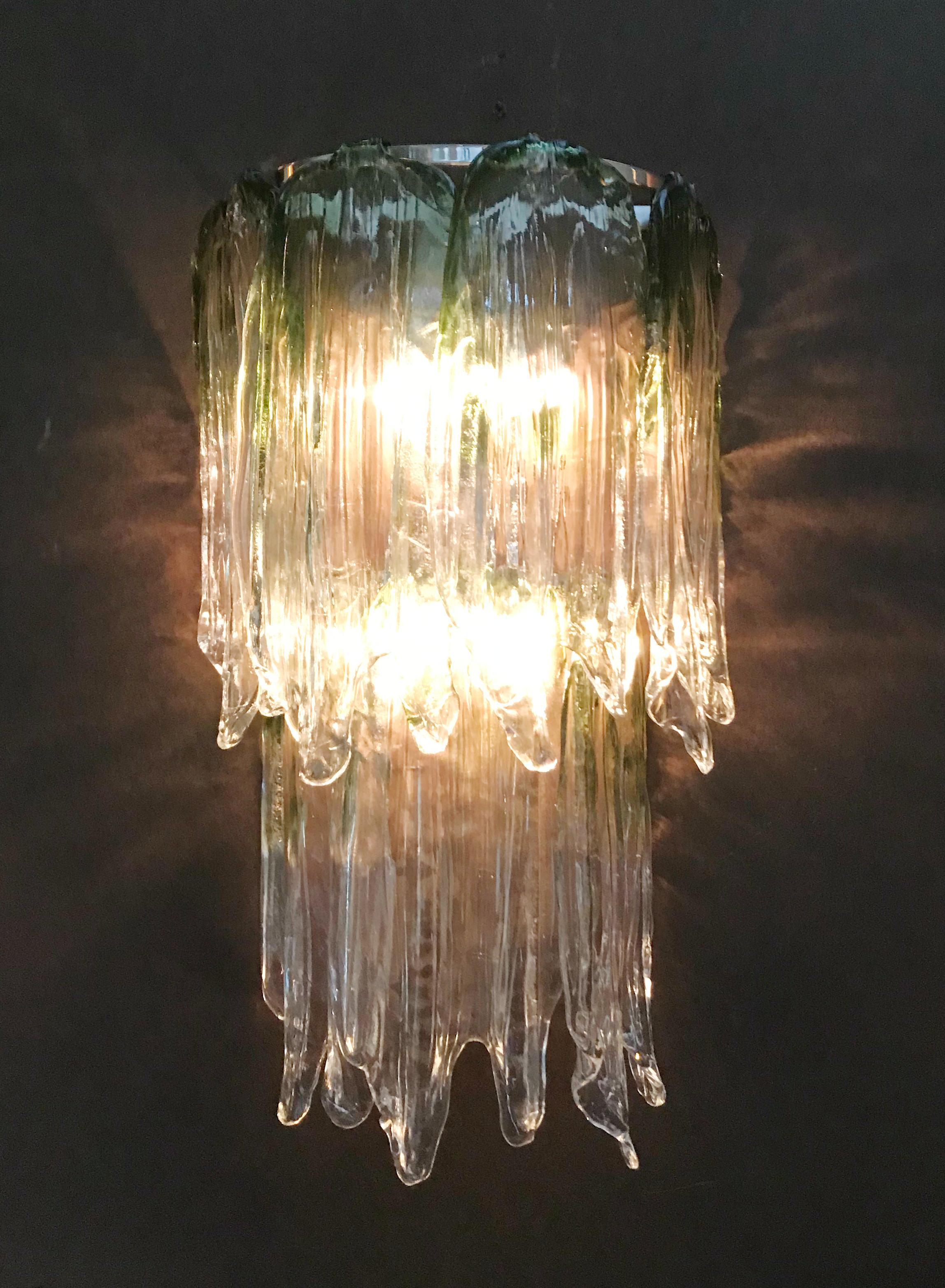Pair of Large Fiamme Sconces by Mazzega In Good Condition For Sale In Los Angeles, CA