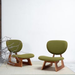Pairs of low lounge chairs, Teiza Isu by Daisaku Cho, Japan, 1970s