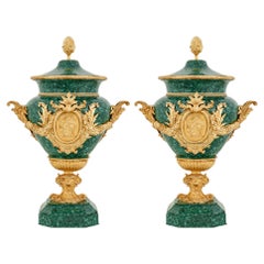 Pairs of Malachite Vases