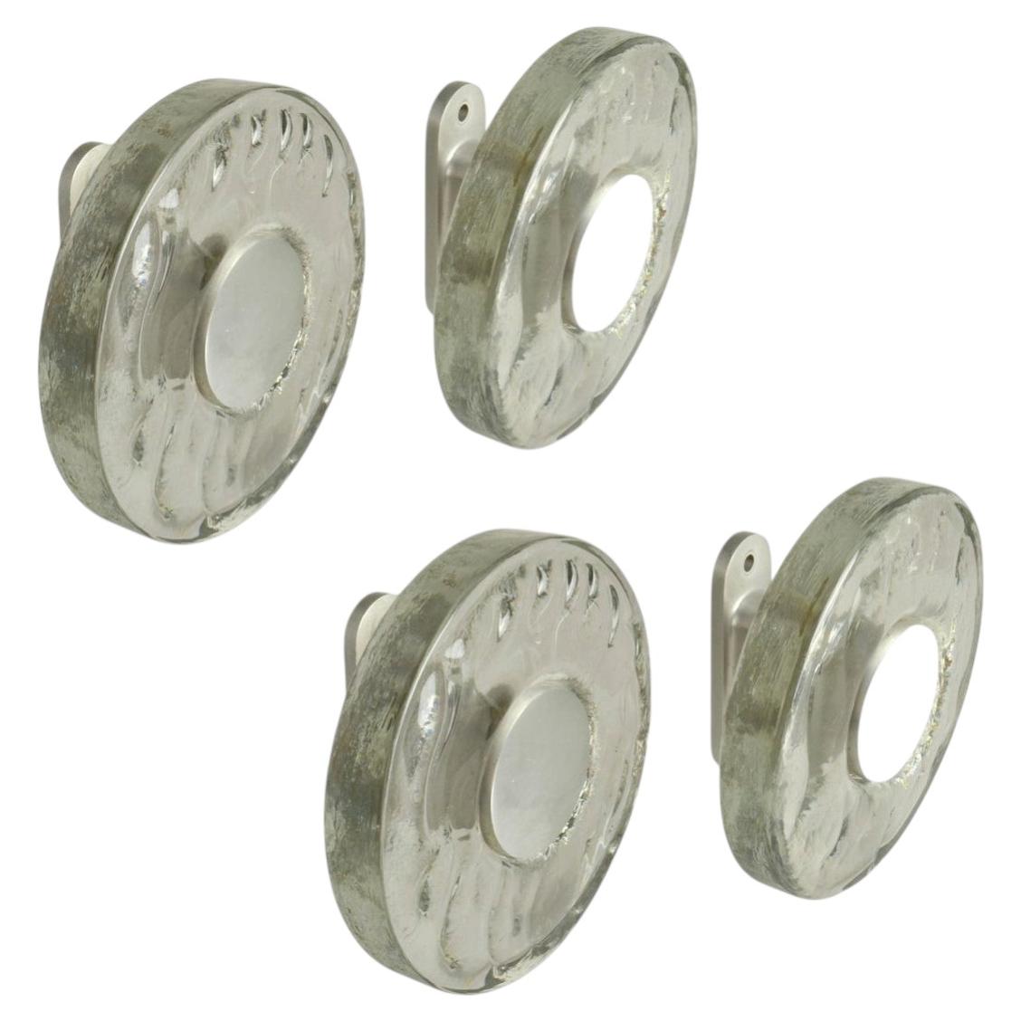 Pairs of Mid-Century Clear Glass Push Pull Door Handles