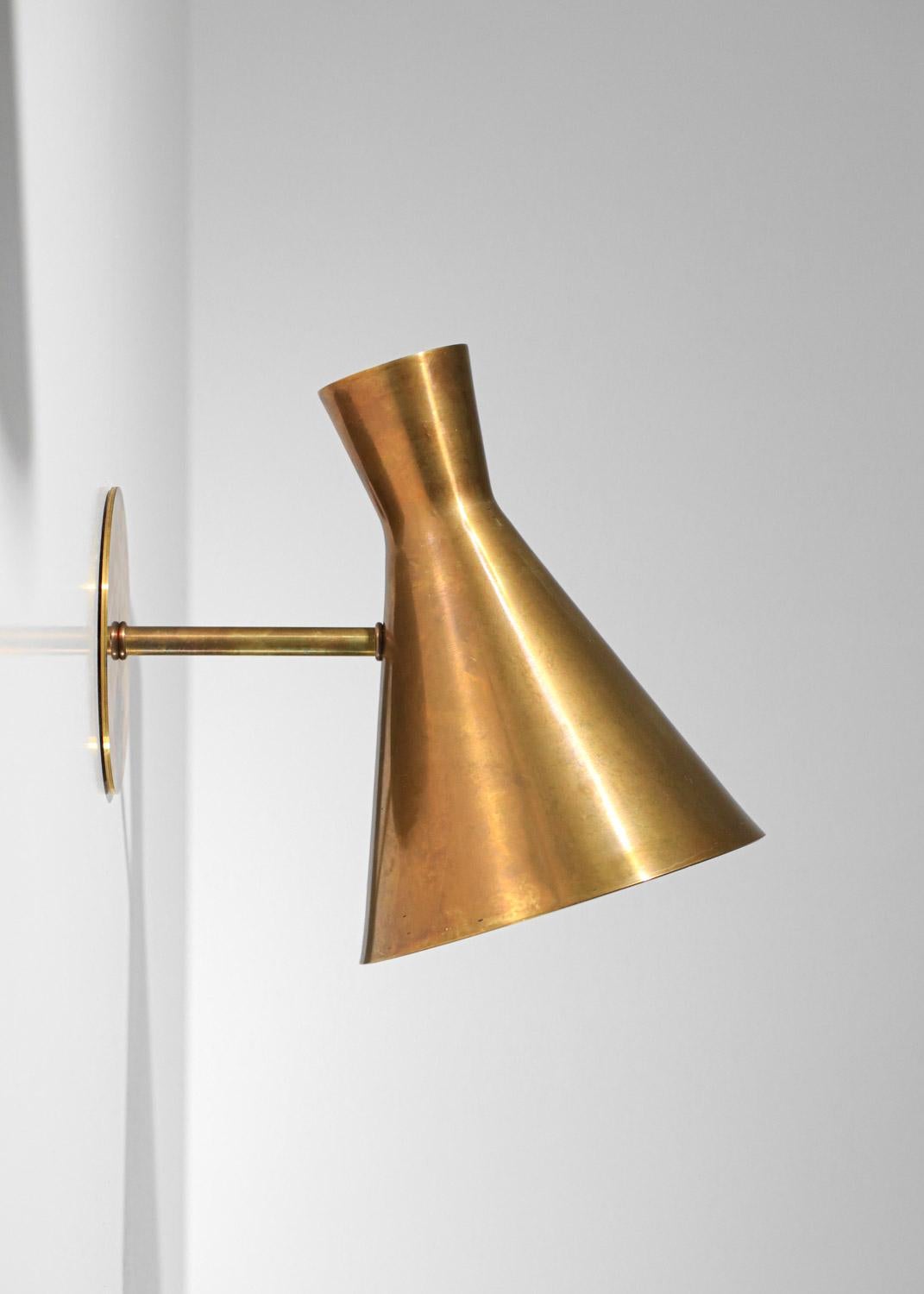 Mid-Century Modern Danke studio sconces massive brass diabolo  For Sale