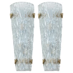 Pairs of Modern Icy Shield-Shaped Wall Lights, Contemporary, UL Certified
