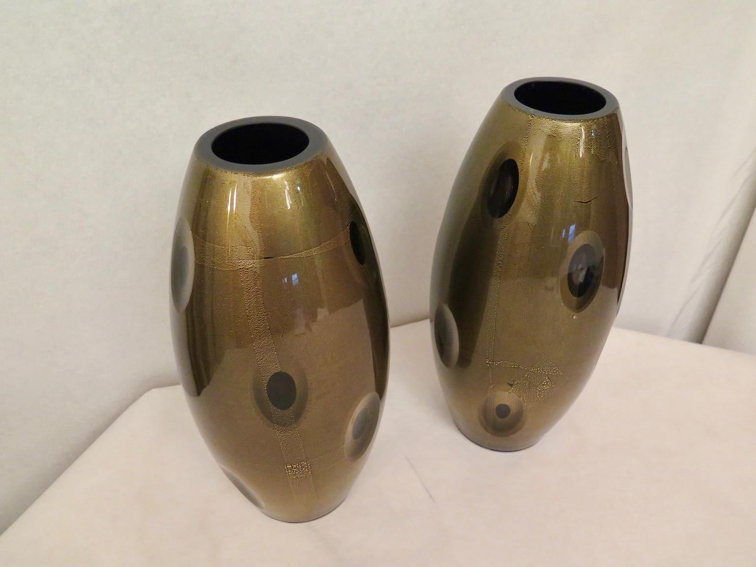 Pairs of Murano Art Glass Midcentury Italian Vases, 1970 1